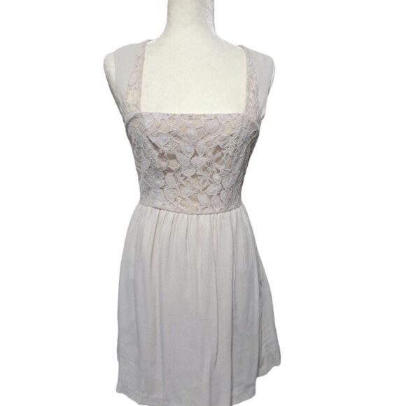 Urban Outfitters Cooperative Square Neck Lace Sleeveless Dress With Pockets Sz 2 - Picture 5 of 7